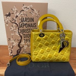 10. CHRISTIAN DIOR Metallic Lambskin Cannage Medium Anselm Reyle Lady Dior